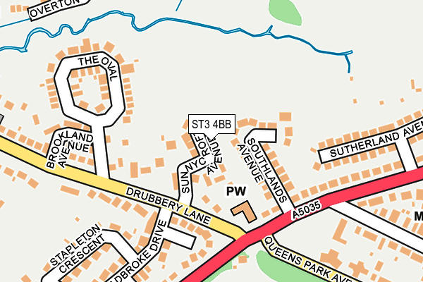 ST3 4BB map - OS OpenMap – Local (Ordnance Survey)