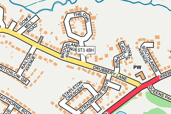 ST3 4BH map - OS OpenMap – Local (Ordnance Survey)