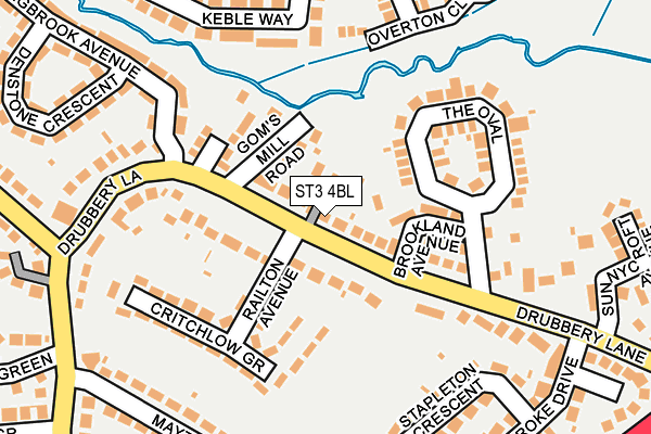 ST3 4BL map - OS OpenMap – Local (Ordnance Survey)