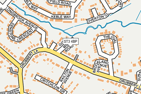 ST3 4BP map - OS OpenMap – Local (Ordnance Survey)