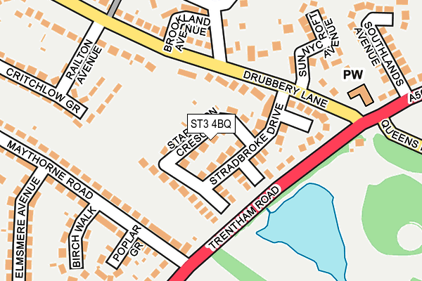 ST3 4BQ map - OS OpenMap – Local (Ordnance Survey)