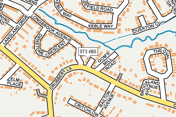 ST3 4BS map - OS OpenMap – Local (Ordnance Survey)