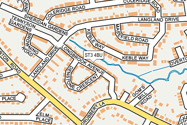 ST3 4BU map - OS OpenMap – Local (Ordnance Survey)