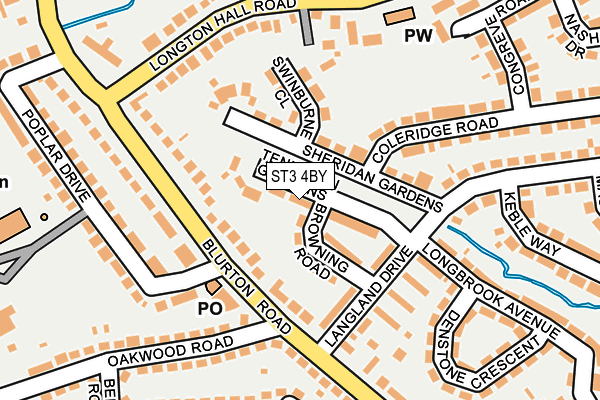 ST3 4BY map - OS OpenMap – Local (Ordnance Survey)