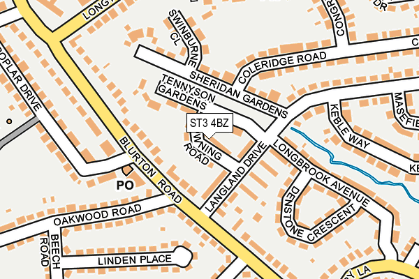 ST3 4BZ map - OS OpenMap – Local (Ordnance Survey)