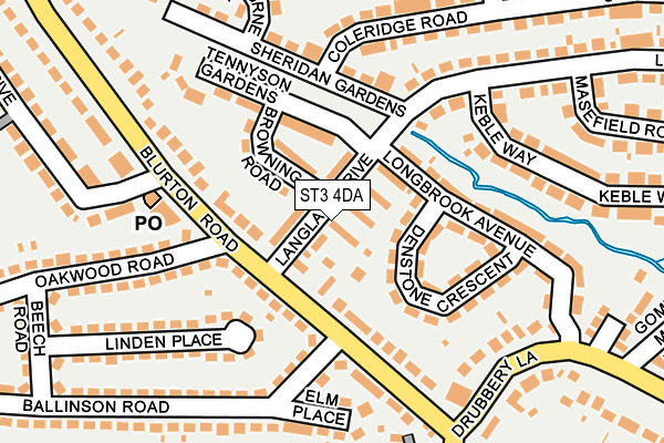 ST3 4DA map - OS OpenMap – Local (Ordnance Survey)