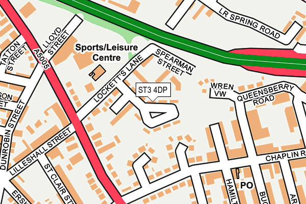 ST3 4DP map - OS OpenMap – Local (Ordnance Survey)