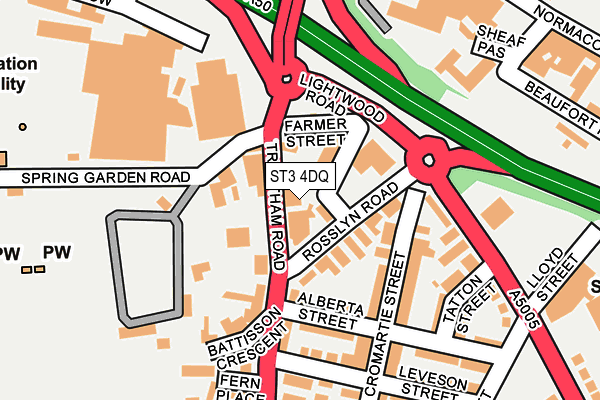 ST3 4DQ map - OS OpenMap – Local (Ordnance Survey)