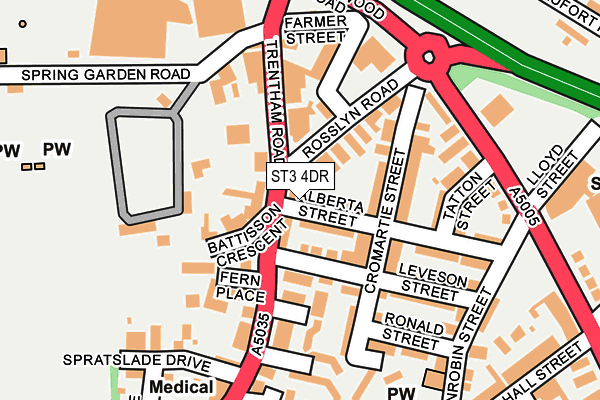 ST3 4DR map - OS OpenMap – Local (Ordnance Survey)