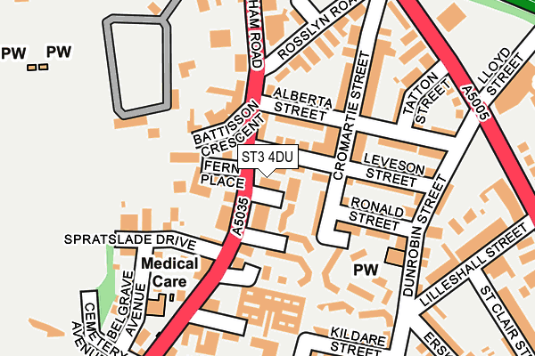 ST3 4DU map - OS OpenMap – Local (Ordnance Survey)