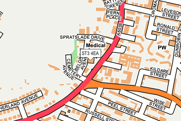 ST3 4EA map - OS OpenMap – Local (Ordnance Survey)