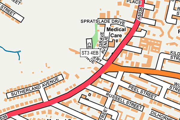 ST3 4EB map - OS OpenMap – Local (Ordnance Survey)