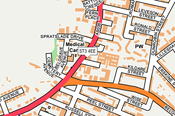 ST3 4EE map - OS OpenMap – Local (Ordnance Survey)