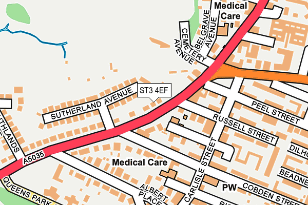 ST3 4EF map - OS OpenMap – Local (Ordnance Survey)