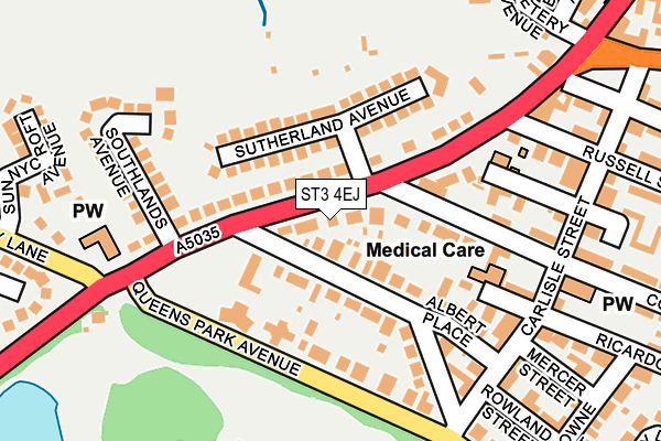 ST3 4EJ map - OS OpenMap – Local (Ordnance Survey)