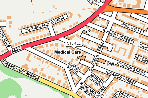 ST3 4EL map - OS OpenMap – Local (Ordnance Survey)