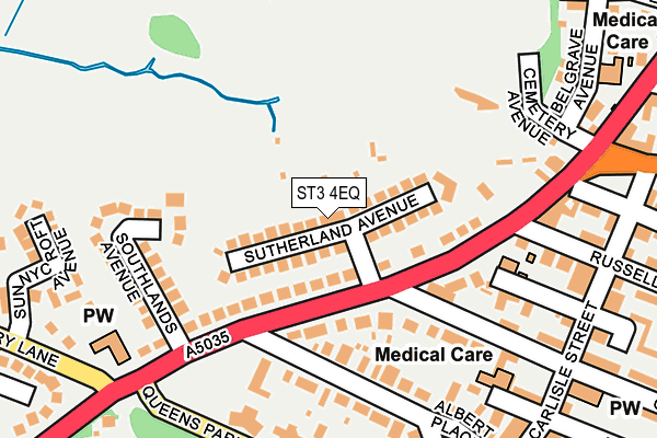 ST3 4EQ map - OS OpenMap – Local (Ordnance Survey)