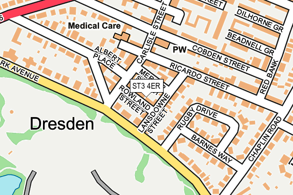 ST3 4ER map - OS OpenMap – Local (Ordnance Survey)