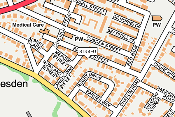 ST3 4EU map - OS OpenMap – Local (Ordnance Survey)