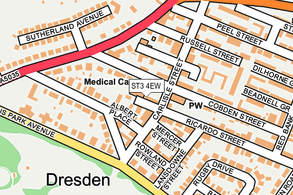 ST3 4EW map - OS OpenMap – Local (Ordnance Survey)