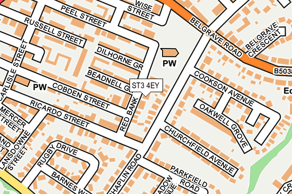 ST3 4EY map - OS OpenMap – Local (Ordnance Survey)