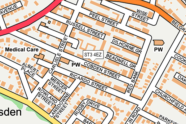 ST3 4EZ map - OS OpenMap – Local (Ordnance Survey)