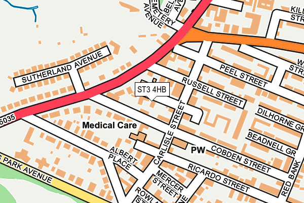 ST3 4HB map - OS OpenMap – Local (Ordnance Survey)