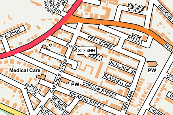 ST3 4HH map - OS OpenMap – Local (Ordnance Survey)