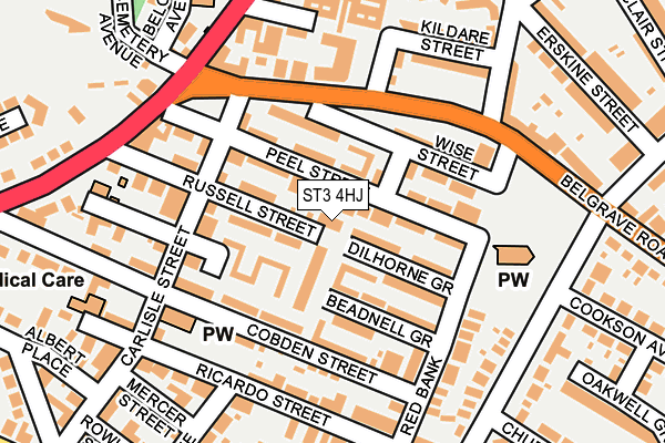 ST3 4HJ map - OS OpenMap – Local (Ordnance Survey)