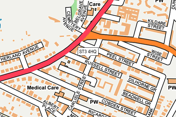 ST3 4HQ map - OS OpenMap – Local (Ordnance Survey)