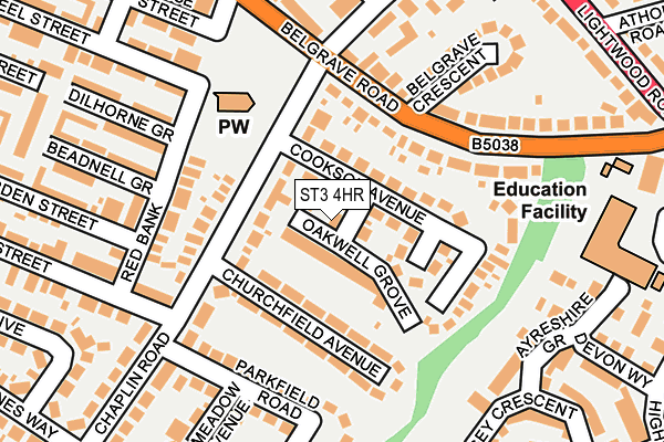 ST3 4HR map - OS OpenMap – Local (Ordnance Survey)