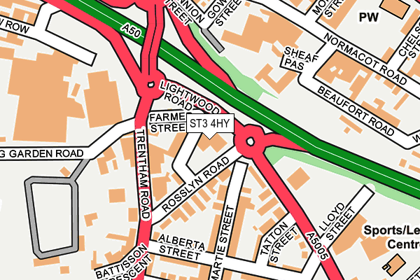 ST3 4HY map - OS OpenMap – Local (Ordnance Survey)