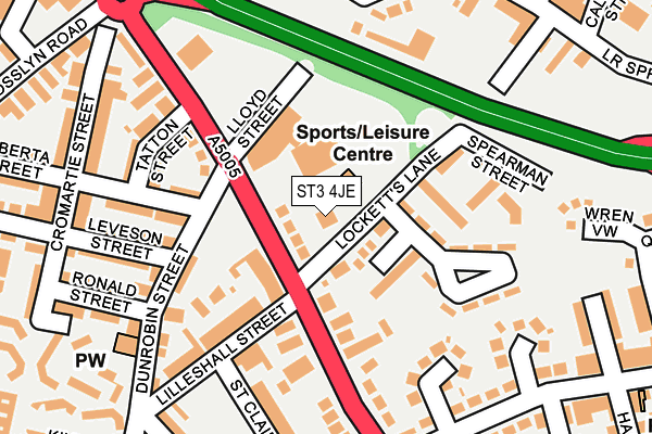 ST3 4JE map - OS OpenMap – Local (Ordnance Survey)