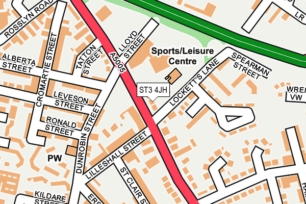 ST3 4JH map - OS OpenMap – Local (Ordnance Survey)