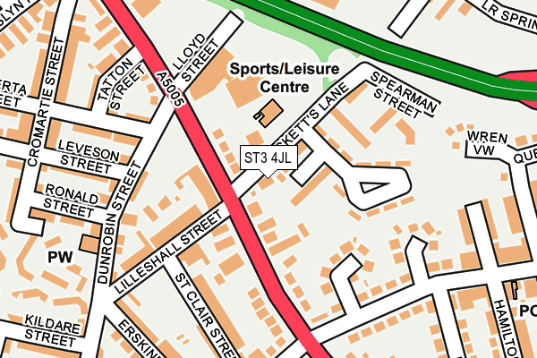 ST3 4JL map - OS OpenMap – Local (Ordnance Survey)