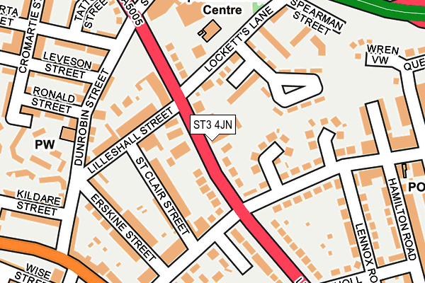 ST3 4JN map - OS OpenMap – Local (Ordnance Survey)