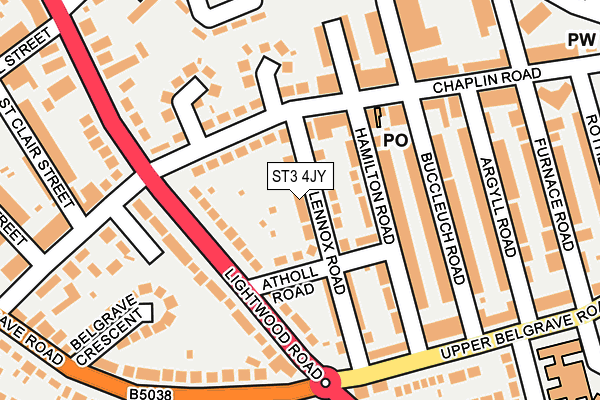 ST3 4JY map - OS OpenMap – Local (Ordnance Survey)