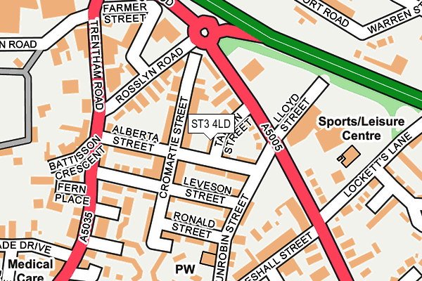 ST3 4LD map - OS OpenMap – Local (Ordnance Survey)