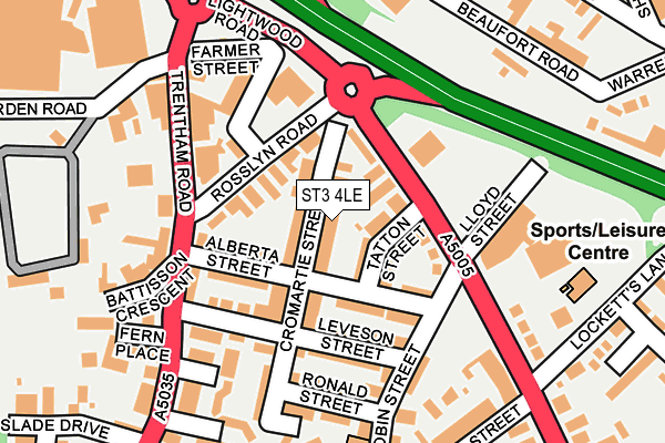 ST3 4LE map - OS OpenMap – Local (Ordnance Survey)