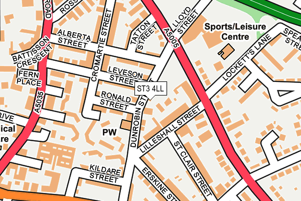 ST3 4LL map - OS OpenMap – Local (Ordnance Survey)