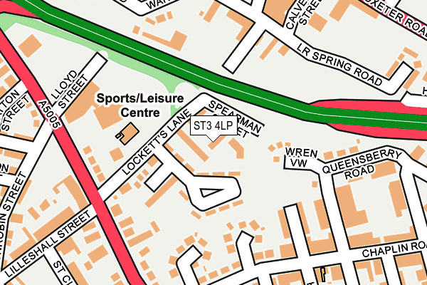 ST3 4LP map - OS OpenMap – Local (Ordnance Survey)