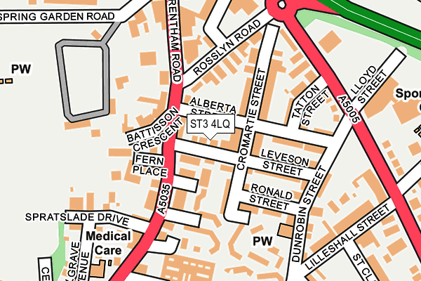 ST3 4LQ map - OS OpenMap – Local (Ordnance Survey)