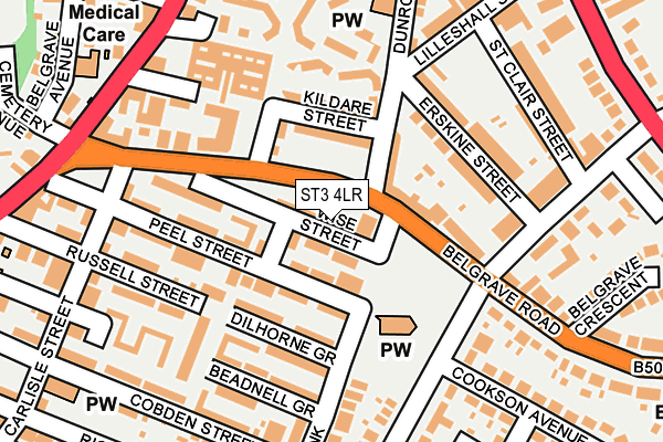 ST3 4LR map - OS OpenMap – Local (Ordnance Survey)