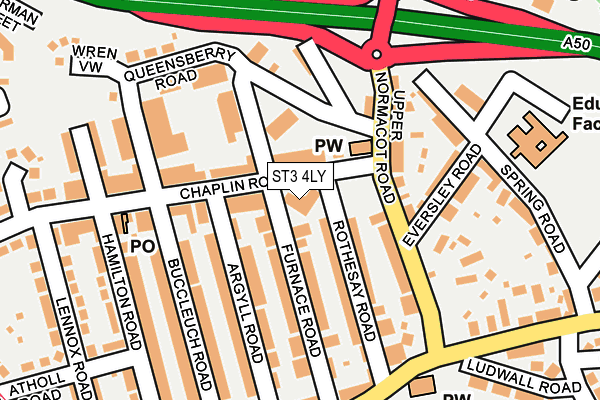 ST3 4LY map - OS OpenMap – Local (Ordnance Survey)