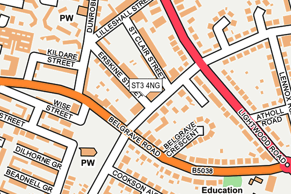 ST3 4NG map - OS OpenMap – Local (Ordnance Survey)