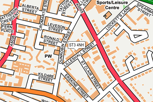 ST3 4NH map - OS OpenMap – Local (Ordnance Survey)