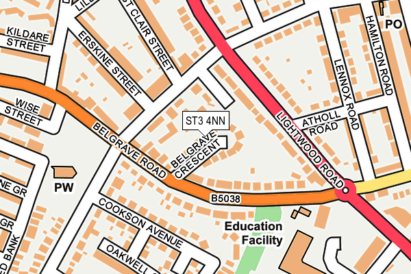 ST3 4NN map - OS OpenMap – Local (Ordnance Survey)