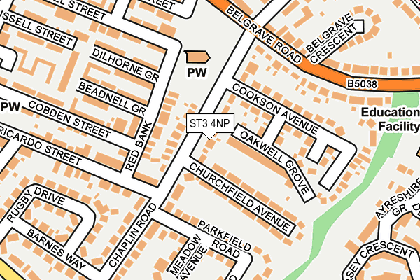 ST3 4NP map - OS OpenMap – Local (Ordnance Survey)