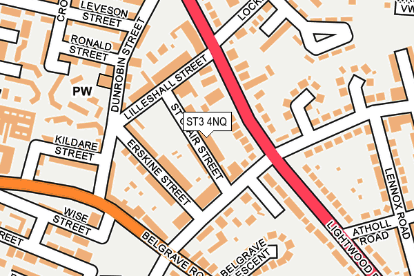 ST3 4NQ map - OS OpenMap – Local (Ordnance Survey)