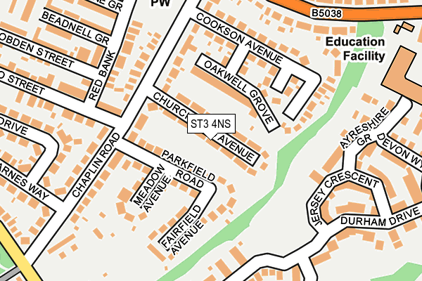 ST3 4NS map - OS OpenMap – Local (Ordnance Survey)